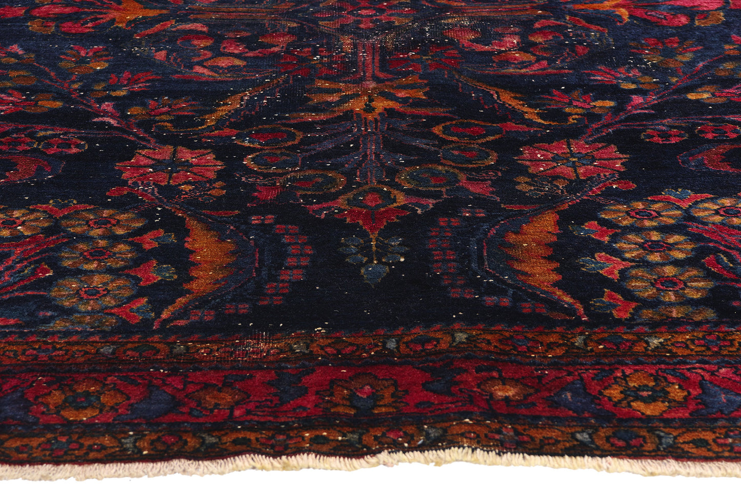 6 x 6 Antique Navy Blue Persian Lilihan Rug 77633