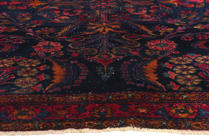 6 x 6 Antique Navy Blue Persian Lilihan Rug 77633