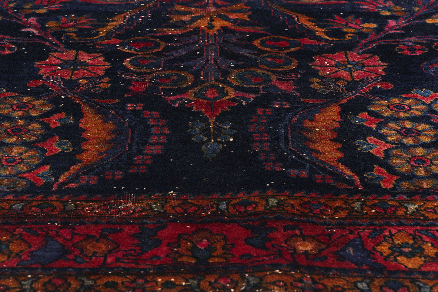 6 x 6 Antique Navy Blue Persian Lilihan Rug 77633