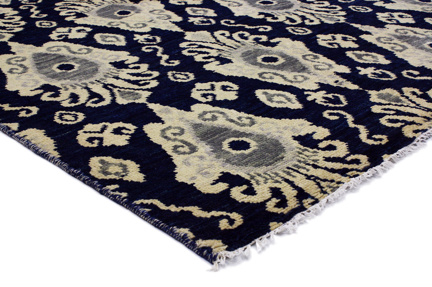 9 x 12 Modern Navy Blue Ikat Rug 30269