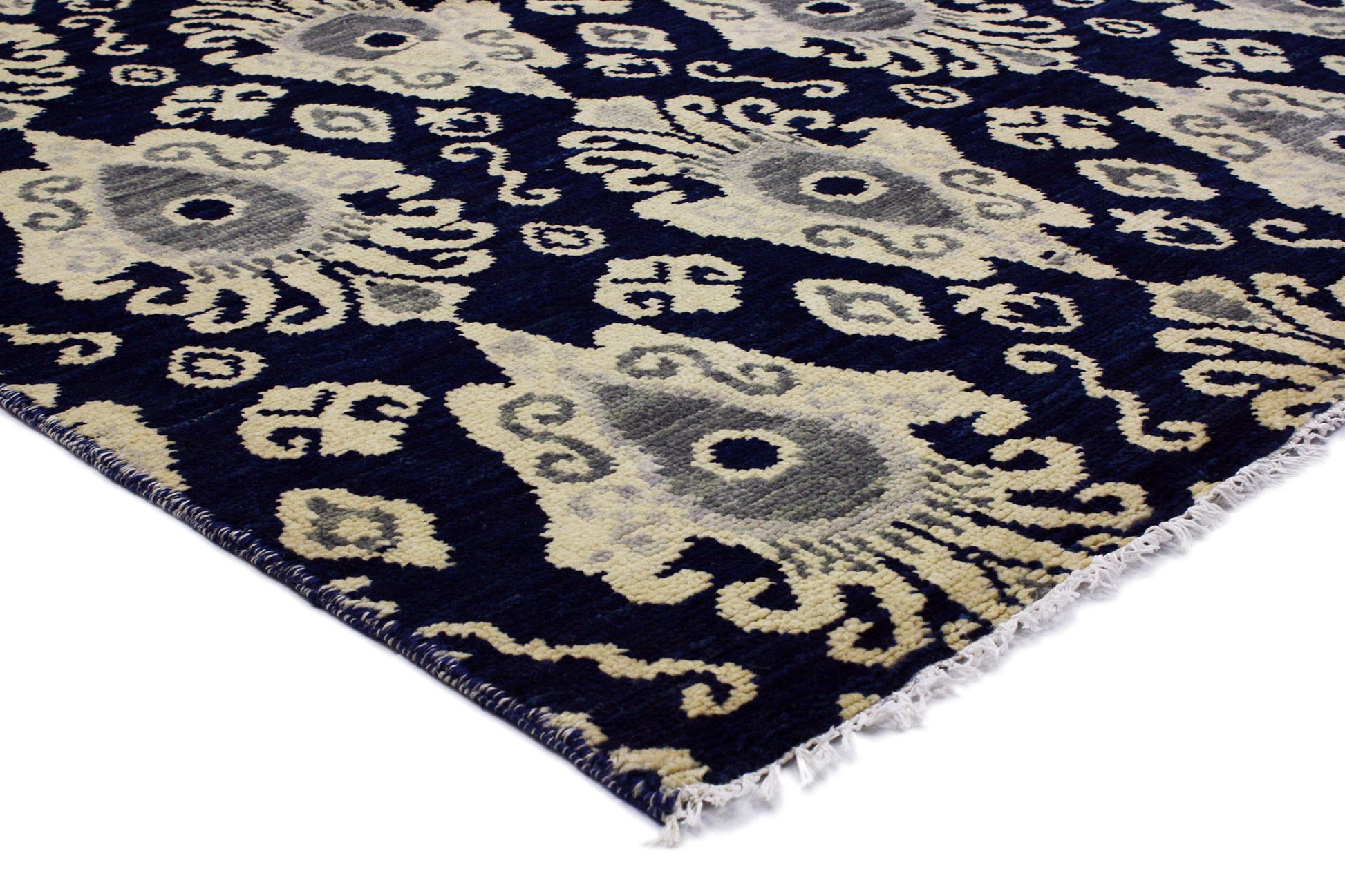 9 x 12 Modern Navy Blue Ikat Rug 30269
