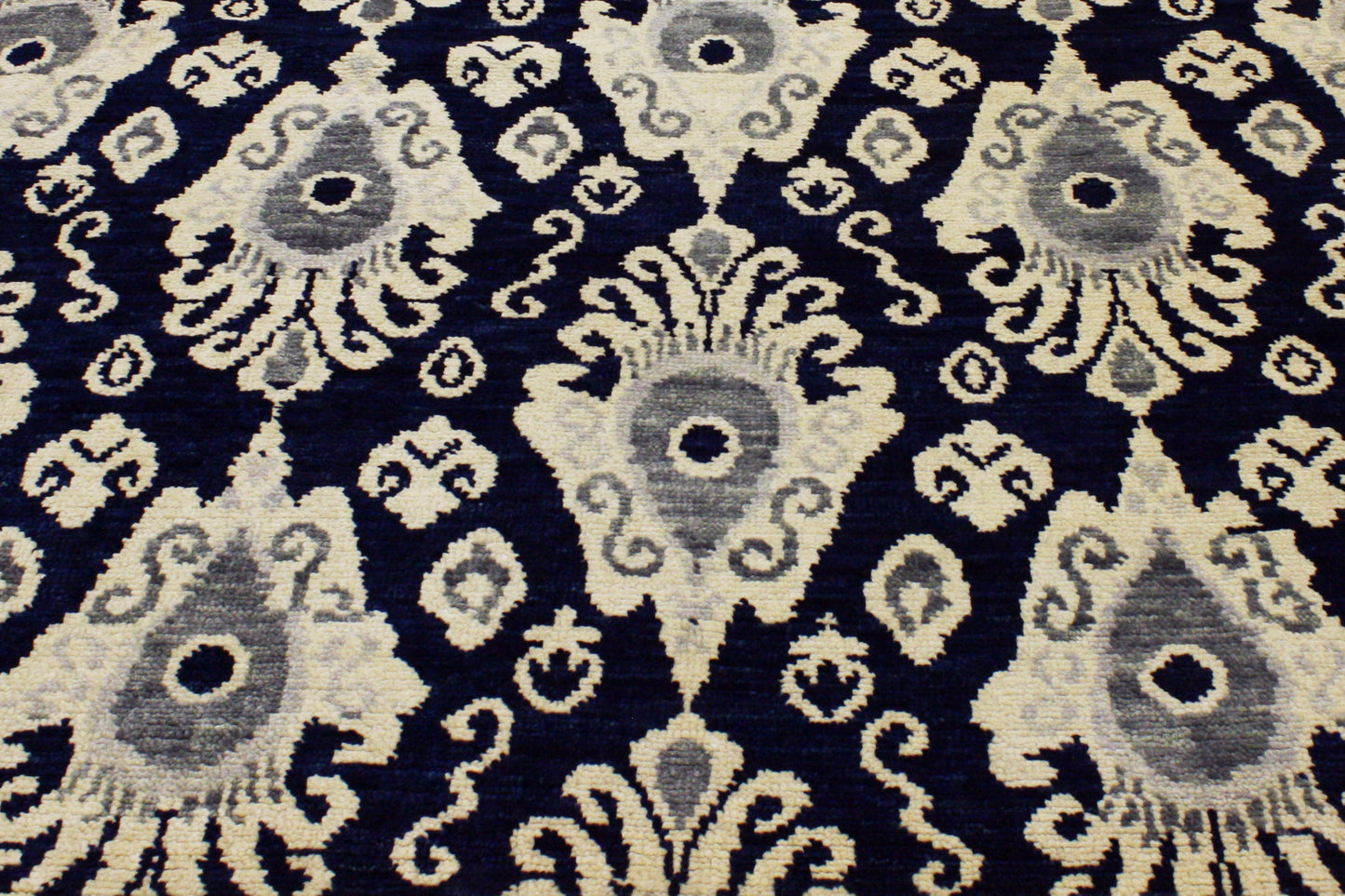 9 x 12 Modern Navy Blue Ikat Rug 30269
