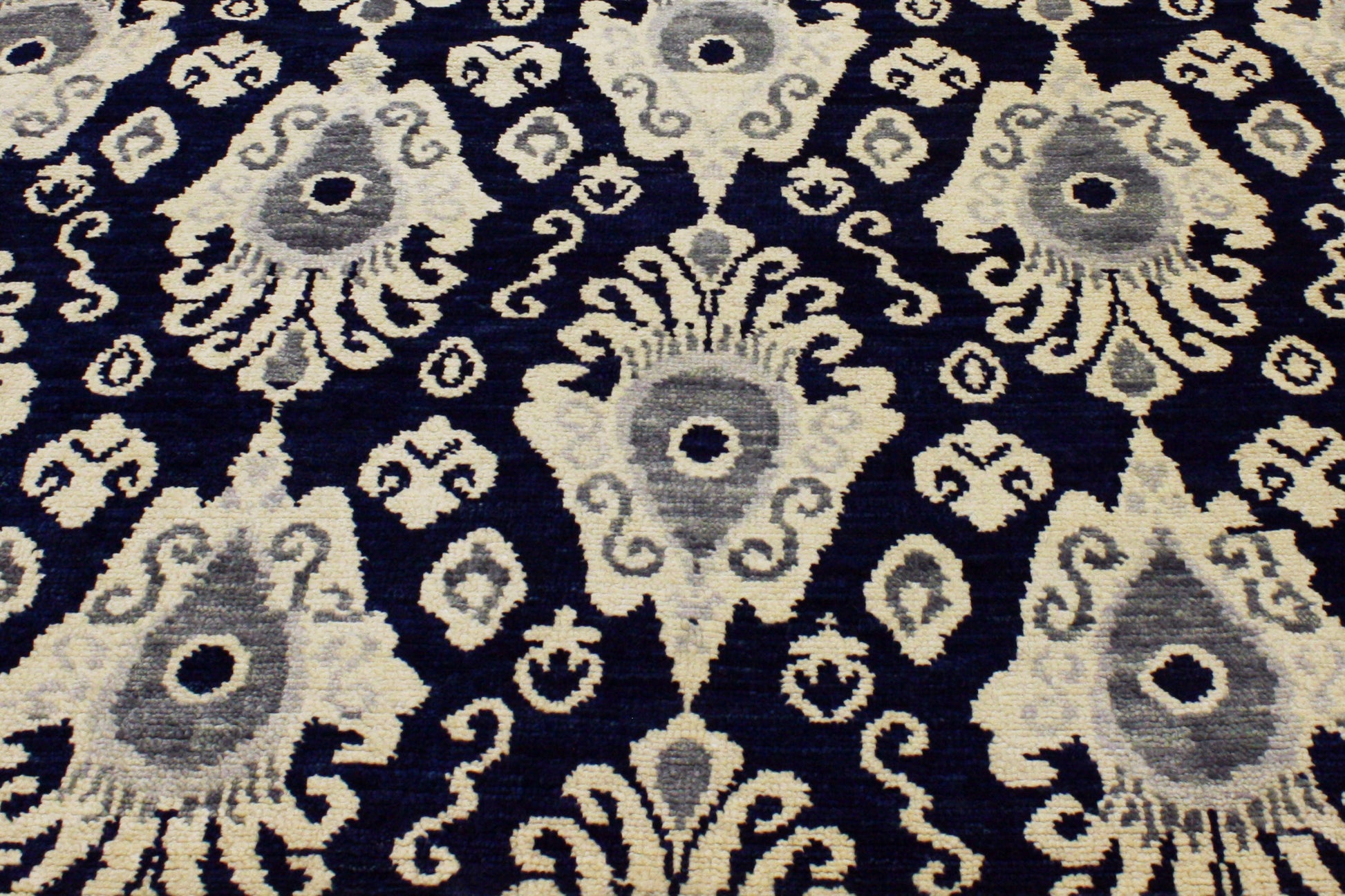 9 x 12 Modern Navy Blue Ikat Rug 30269