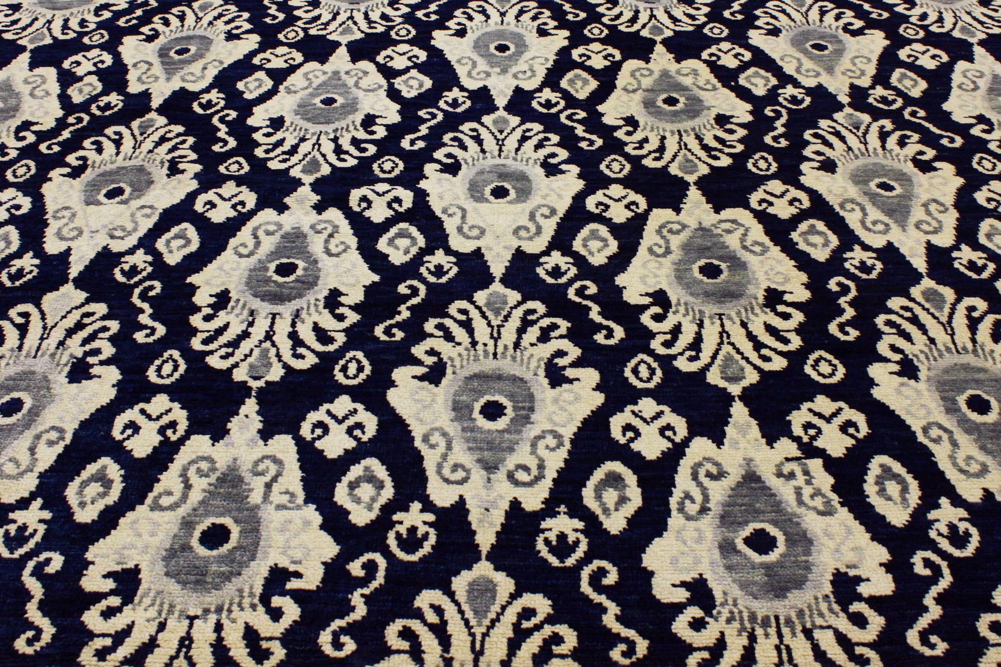 9 x 12 Modern Navy Blue Ikat Rug 30269