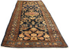 4 x 11 Antique Navy Blue Persian Hamadan Rug 73245