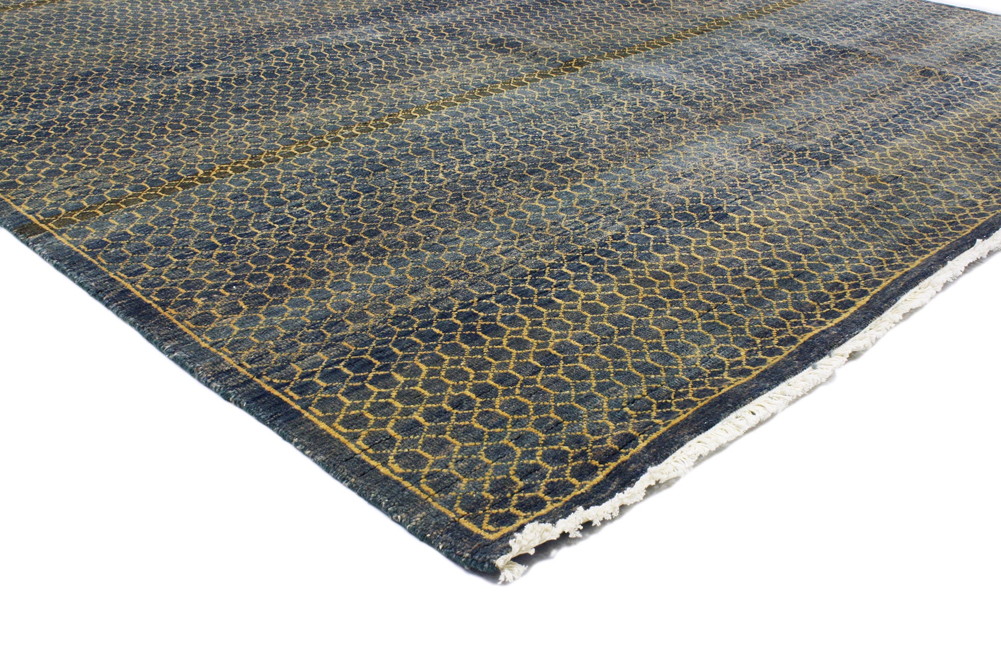 6 x 8 Navy Blue Transitional Indian Rug 30288