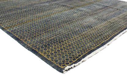 6 x 8 Navy Blue Transitional Indian Rug 30288