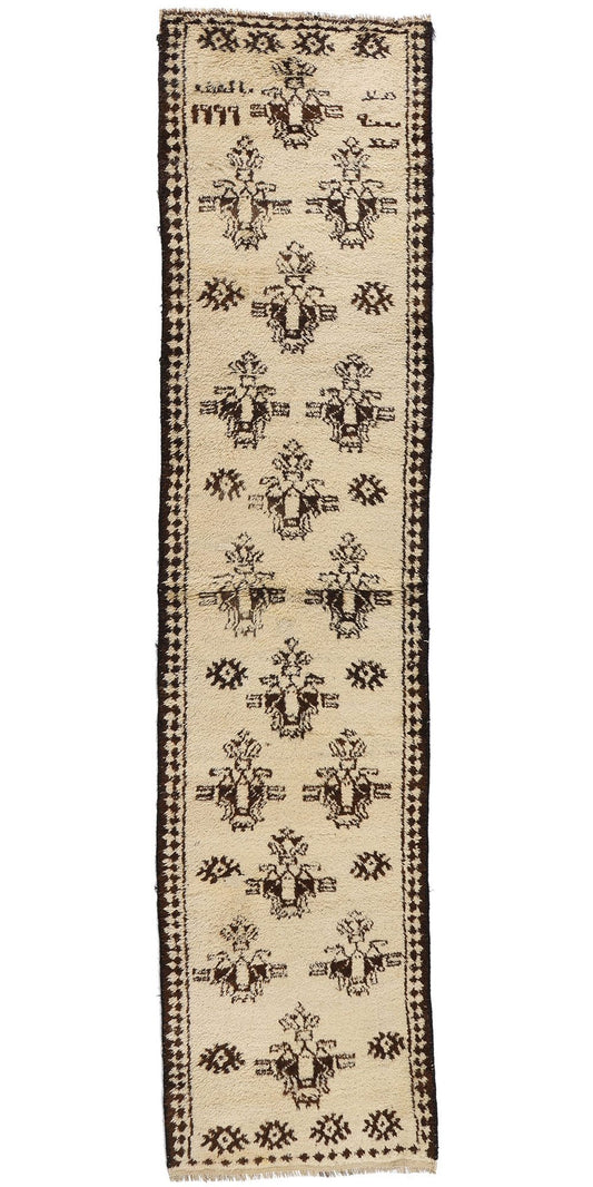 3 x 15 Neutral Vintage Kurdish Rug 53885