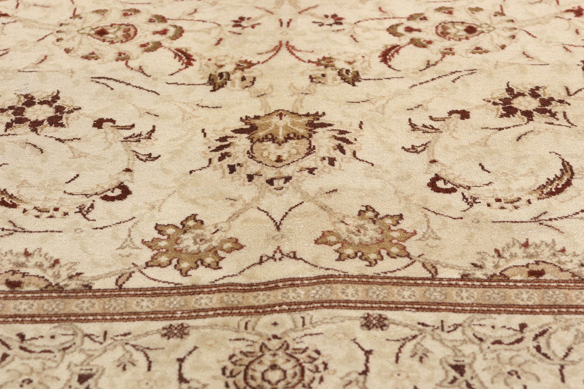4 x 7 Antique Neutral Persian Kashan Rug 53764
