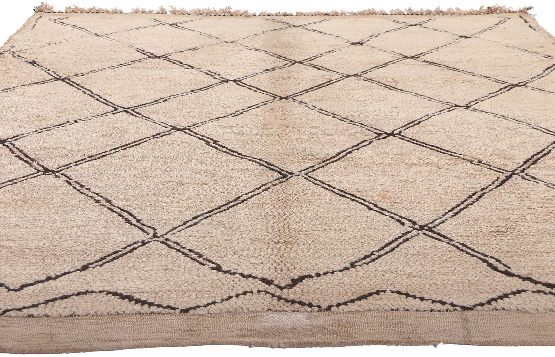 6 x 6 Vintage Neutral Moroccan Azilal Rug 20285