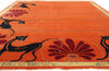 10 x 14 Modern Orange Chinese Art Deco Rug 31094