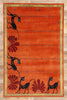 6 x 9 Modern Orange Chinese Art Deco Rug 31322