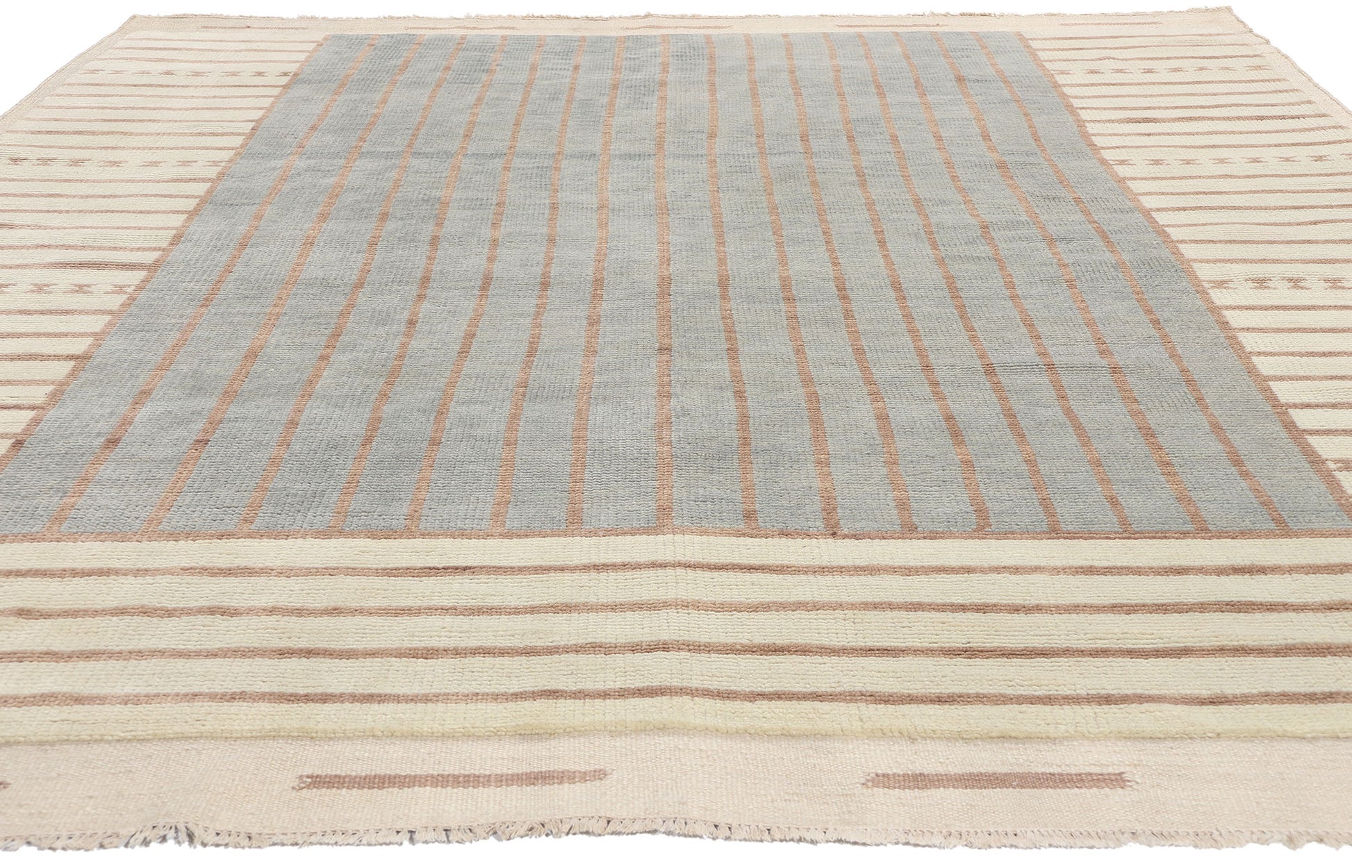 8 x 10 Organic Brutalist Striped Moroccan Rug 31313