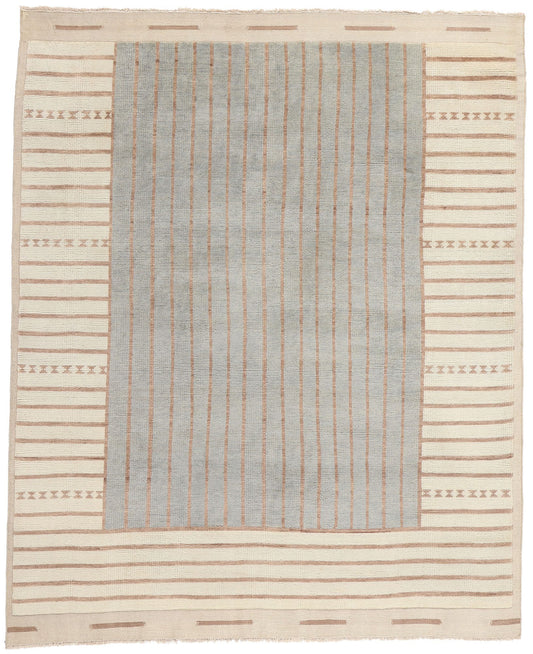 8 x 10 Organic Brutalist Striped Moroccan Rug 31313