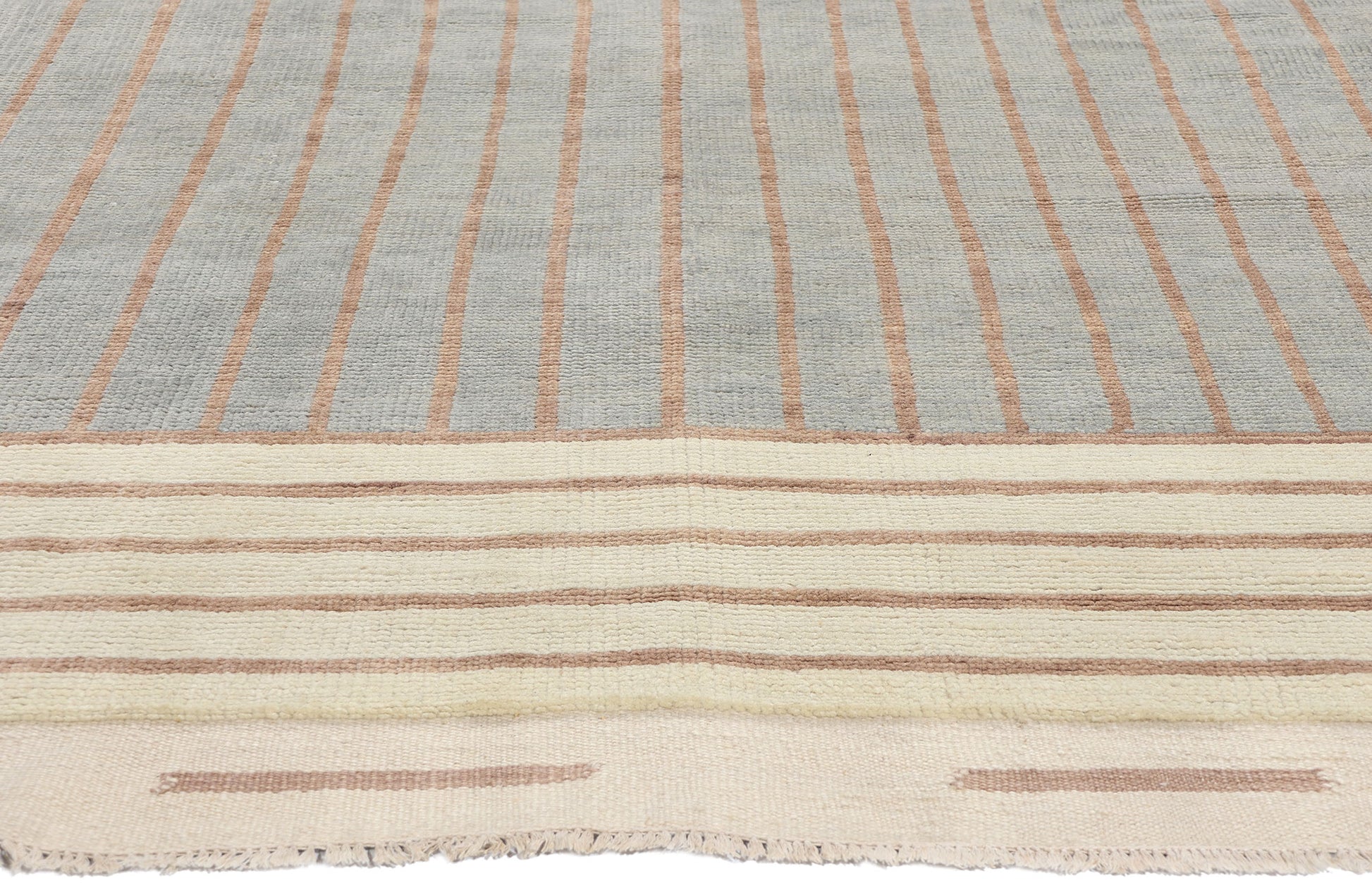 8 x 10 Organic Brutalist Striped Moroccan Rug 31313