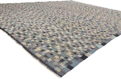 12 x 15 Modern Bauhaus Checkered Moroccan Rug 81053