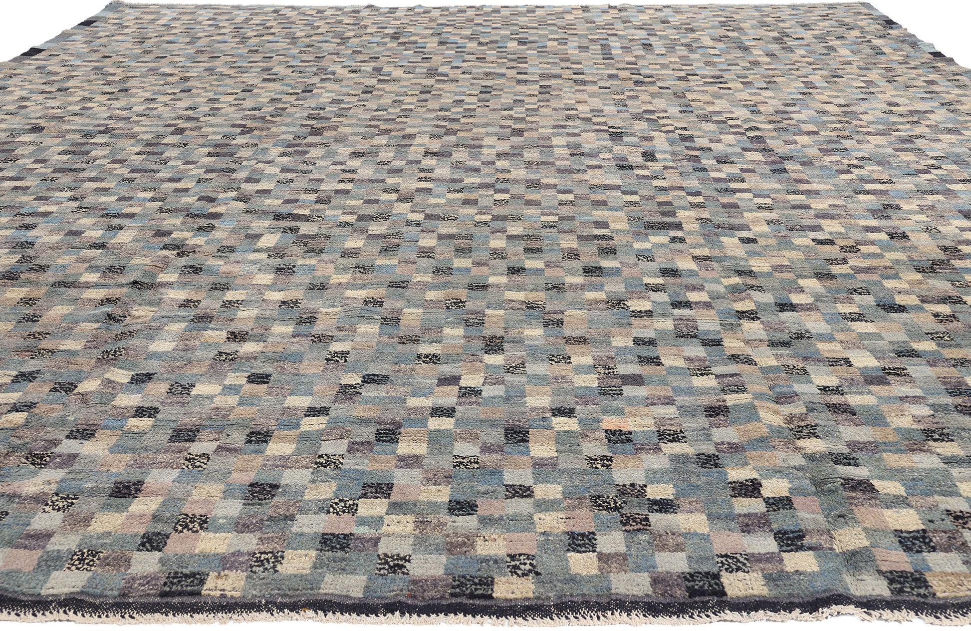 12 x 15 Modern Bauhaus Checkered Moroccan Rug 81053