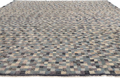 12 x 15 Modern Bauhaus Checkered Moroccan Rug 81053