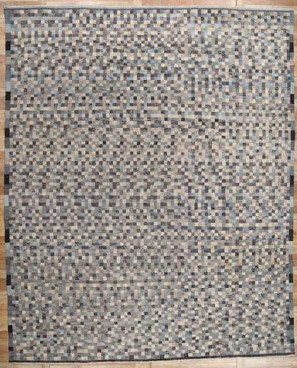 12 x 15 Modern Bauhaus Checkered Moroccan Rug 81053