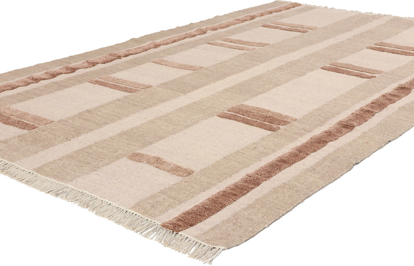 5 x 8 Organic Modern High-Low Kilim Rug 31004