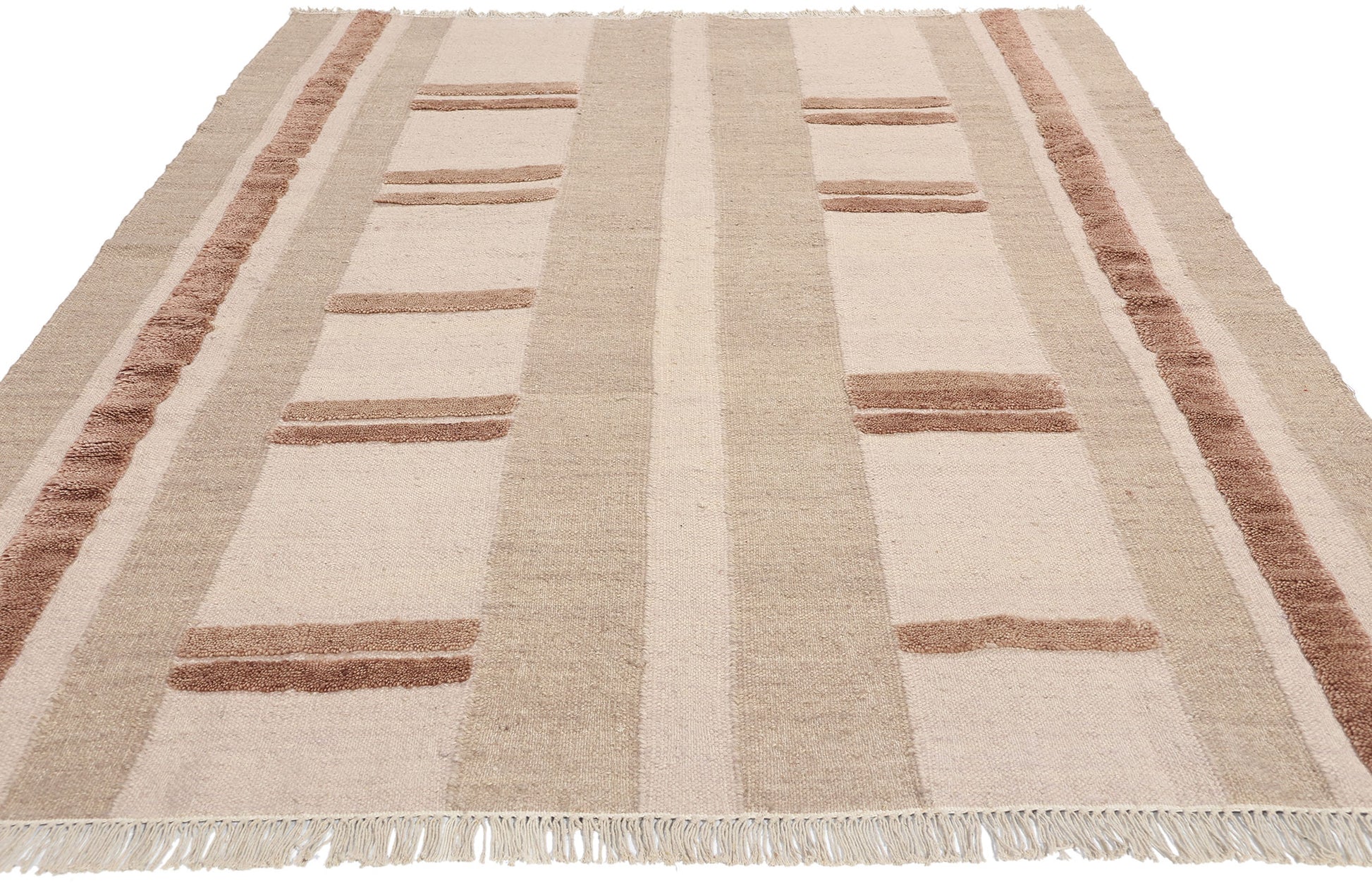 5 x 8 Organic Modern High-Low Kilim Rug 31004