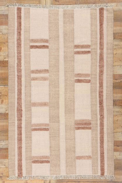 5 x 8 Organic Modern High-Low Kilim Rug 31004