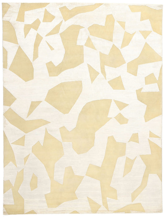 9 x 12 Organic Modern High-Low Wool and Silk Rug 31012