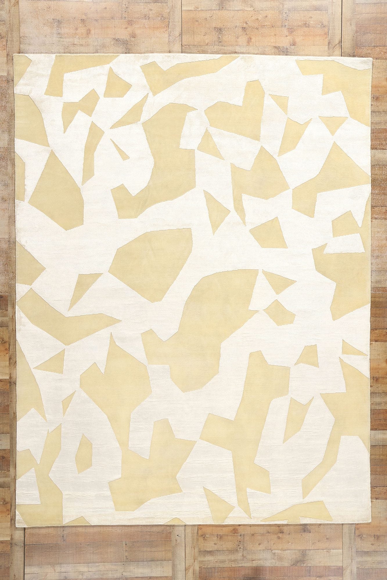 9 x 12 Organic Modern High-Low Wool and Silk Rug 31012