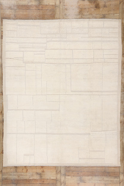 8 x 10 Organic Modern Ivory Moroccan High-Low Rug 81104