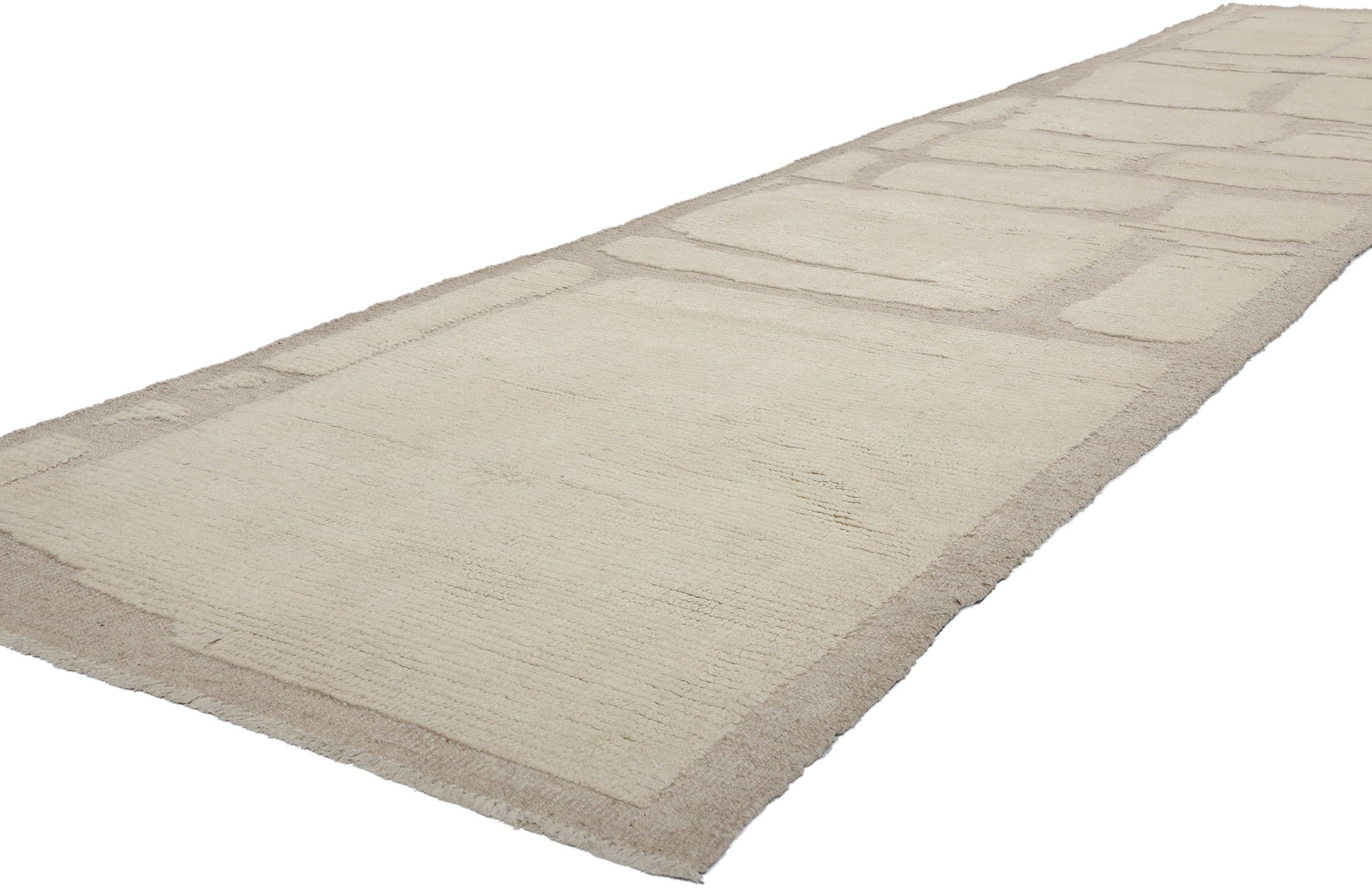 3 x 14 Organic Modern Moroccan High-Low Rug 81105