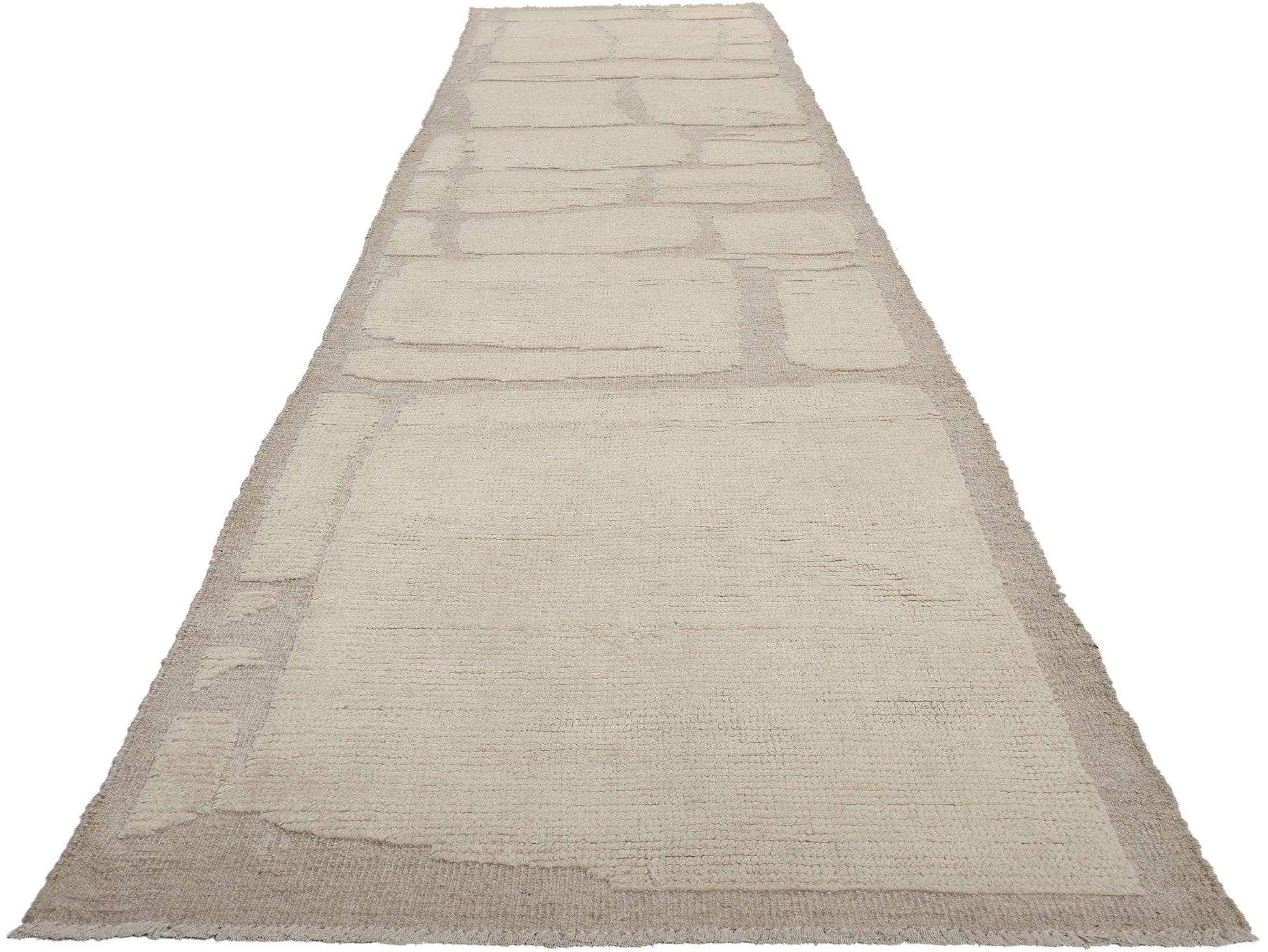 3 x 14 Organic Modern Moroccan High-Low Rug 81105