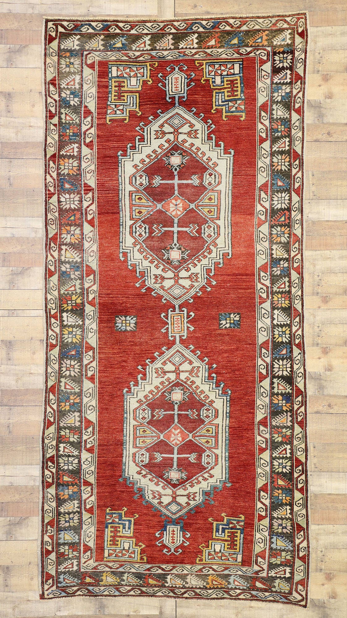 5 x 11 Vintage Turkish Oushak Rug 52418