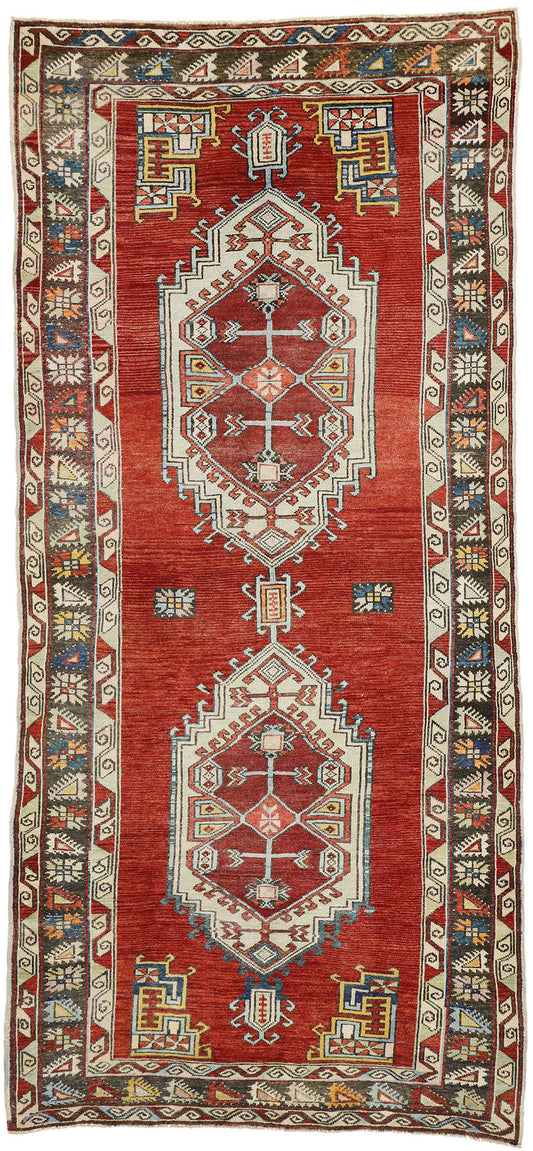 5 x 11 Vintage Turkish Oushak Rug 52418