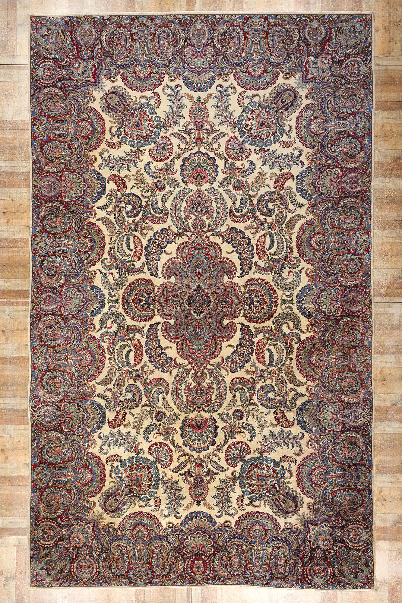 12 x 19 Antique Persian Kerman Rug 78750