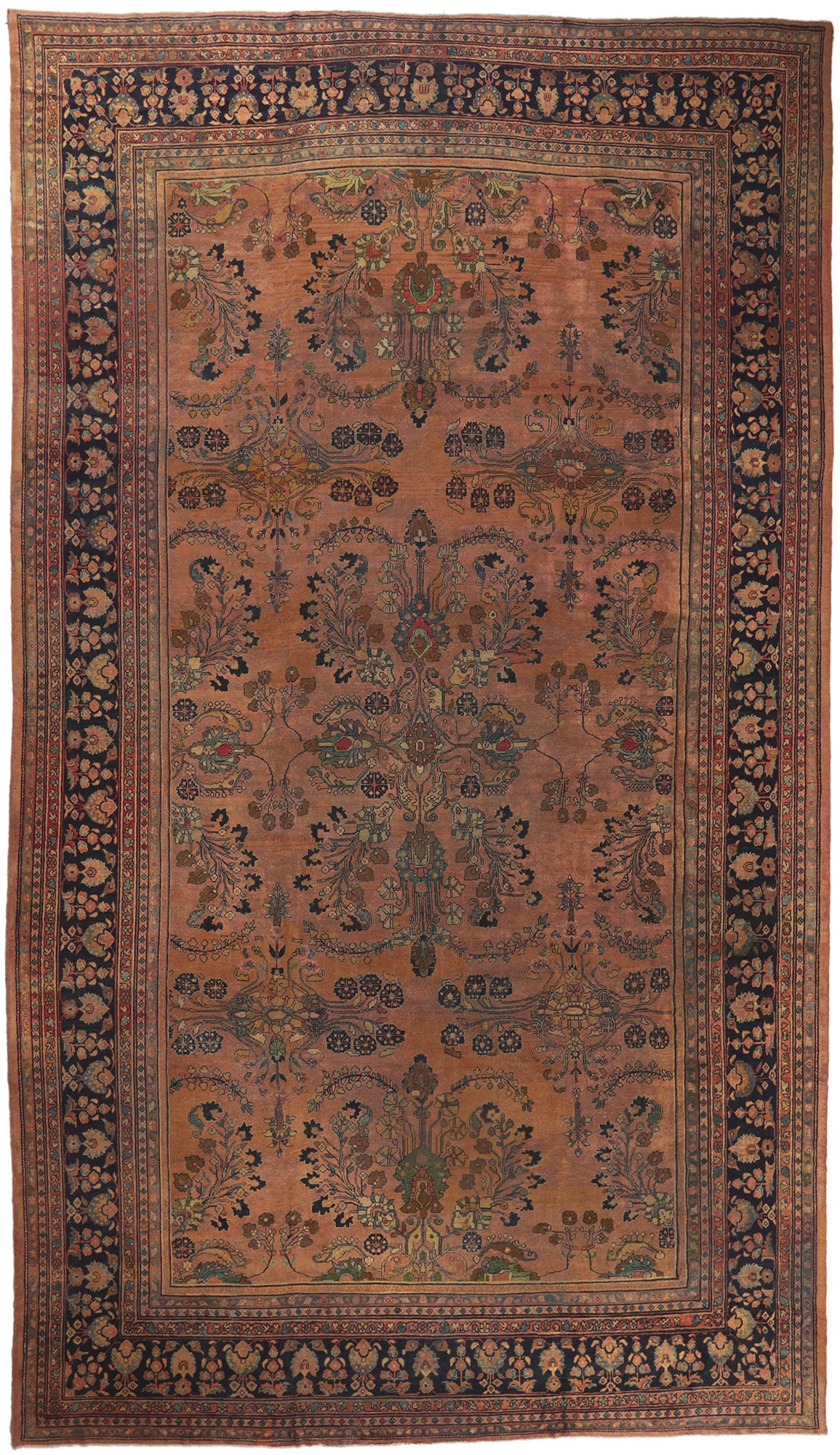 13 x 23 Antique Persian Mahal Rug 72045