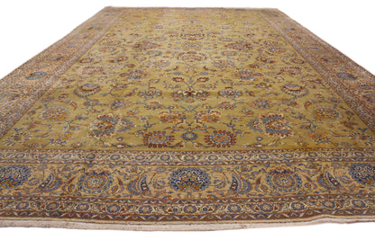 14 x 22 Antique Persian Kashan Rug 71883