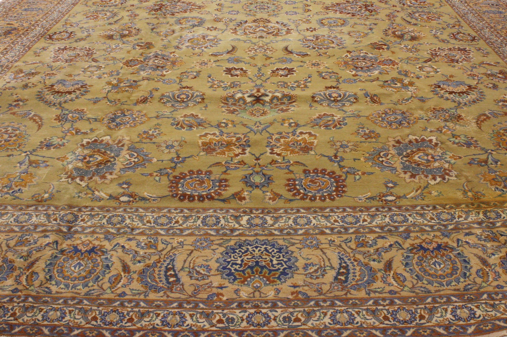 14 x 22 Antique Persian Kashan Rug 71883