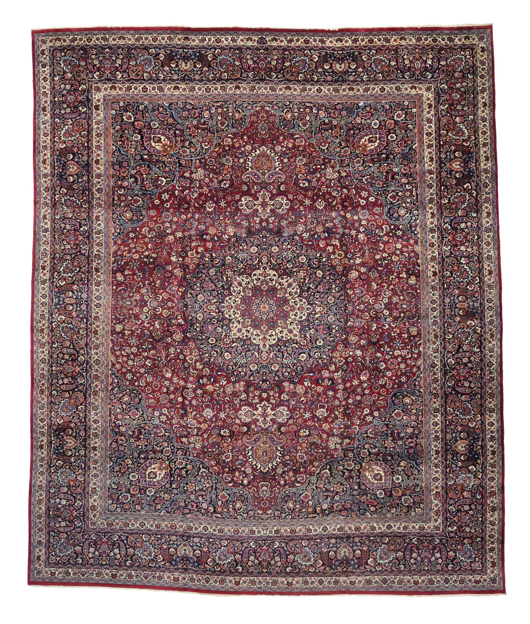 16 x 19 Antique Persian Mashhad Rug 74986