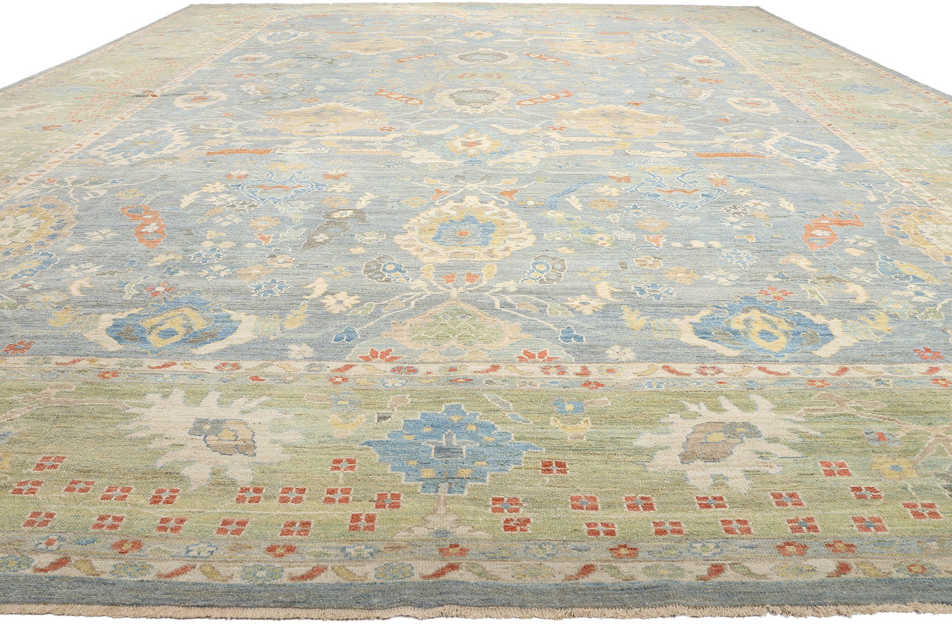 16 x 23 Modern Light Blue Persian Sultanabad Rug 61281