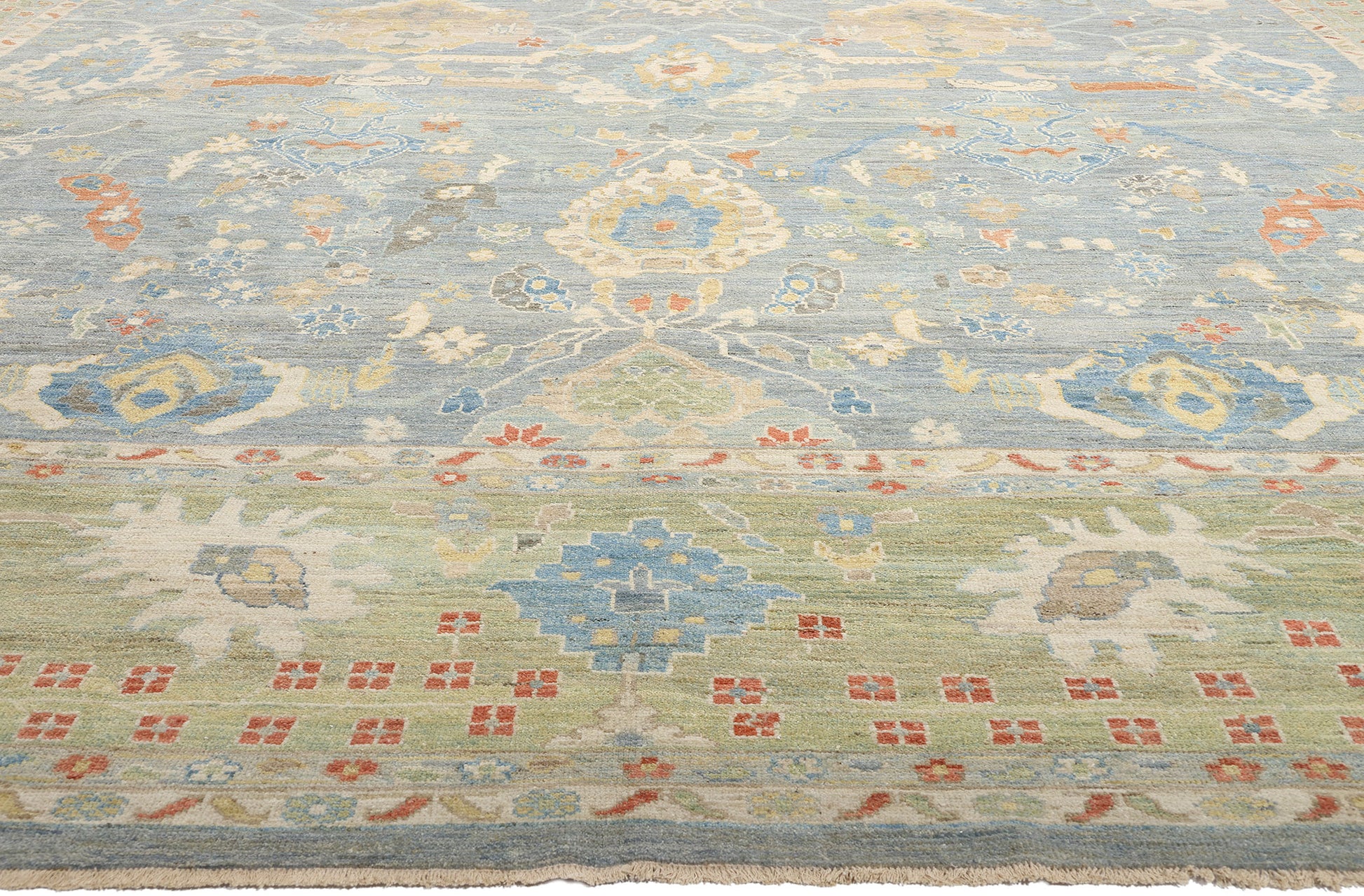 16 x 23 Modern Light Blue Persian Sultanabad Rug 61281