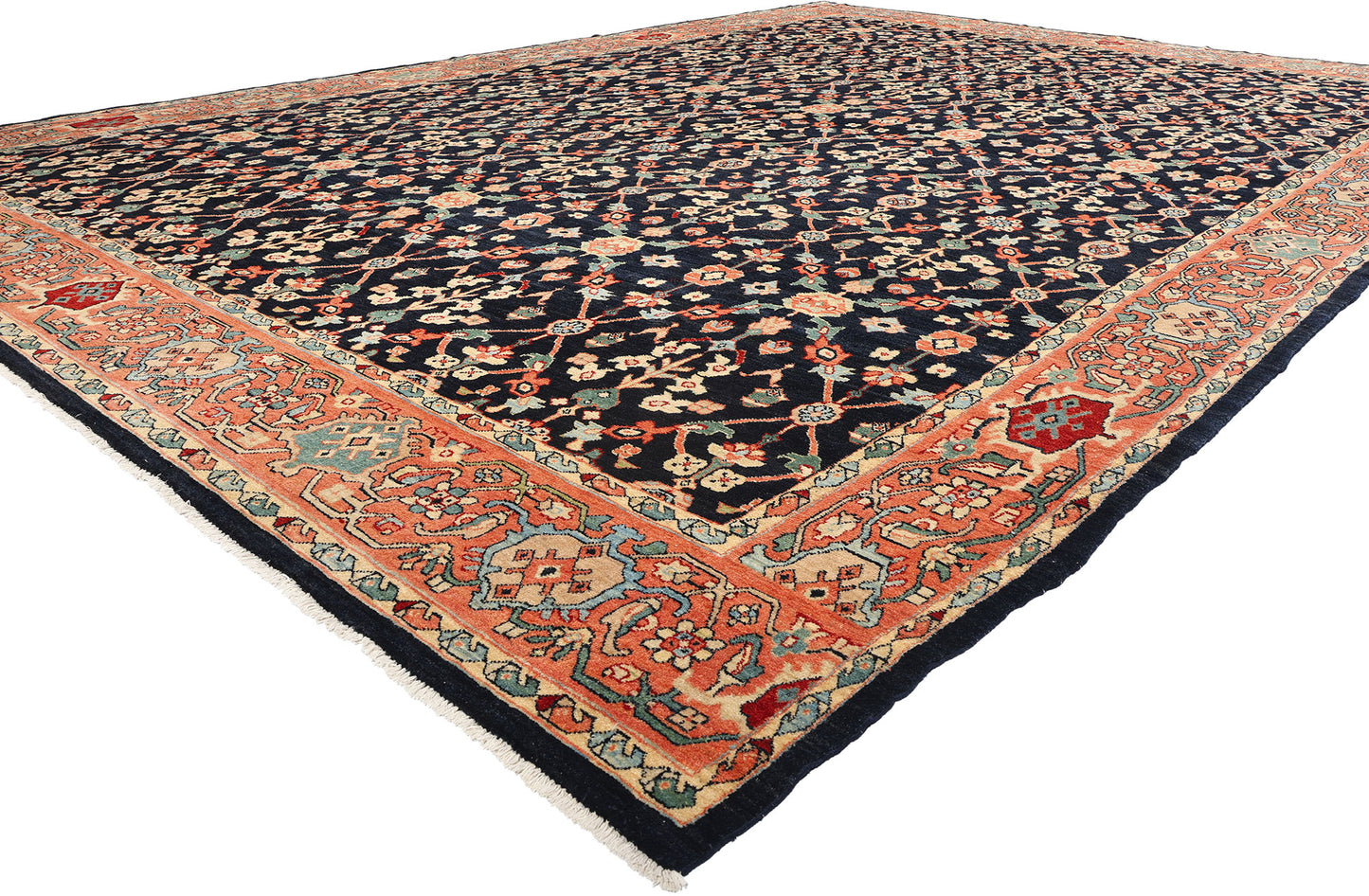13 x 18 Modern Black Persian Mahal Rug 61293