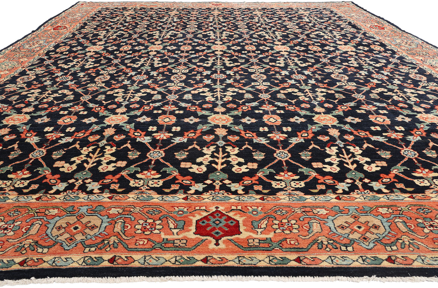 13 x 18 Modern Black Persian Mahal Rug 61293