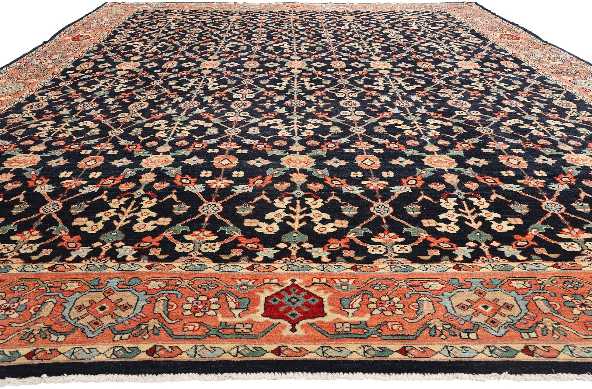 13 x 18 Modern Black Persian Mahal Rug 61293