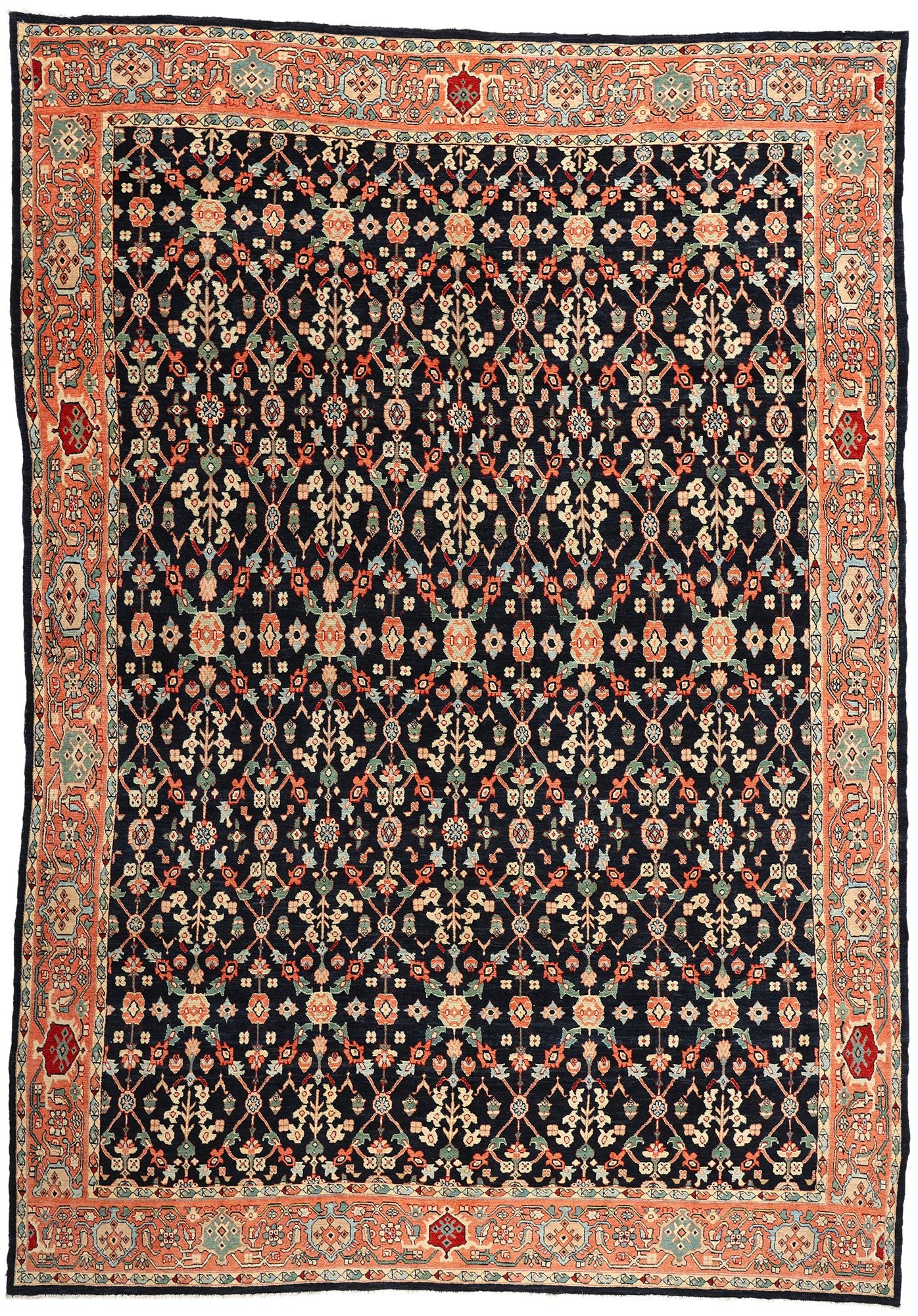 13 x 18 Modern Black Persian Mahal Rug 61293