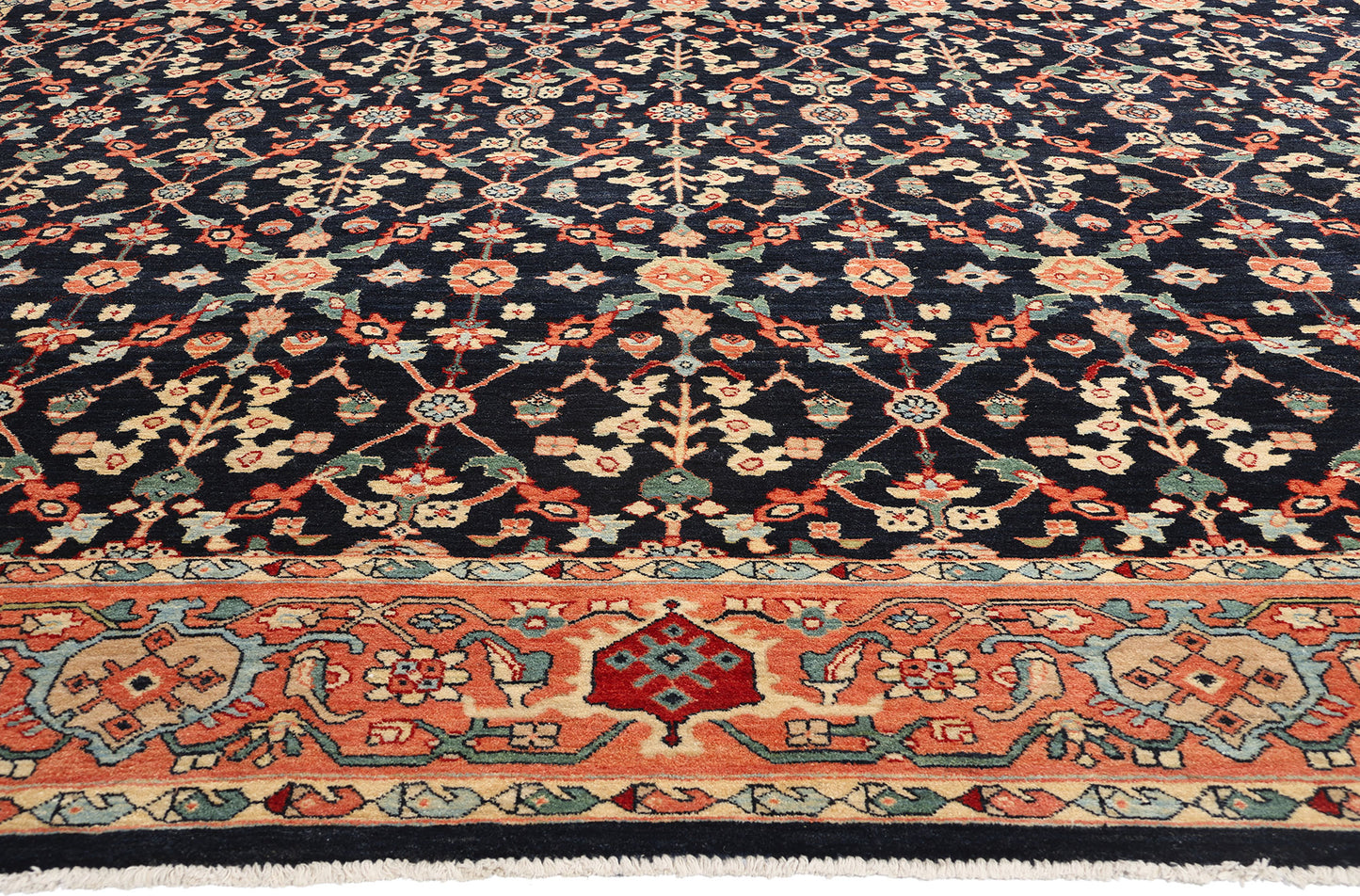 13 x 18 Modern Black Persian Mahal Rug 61293
