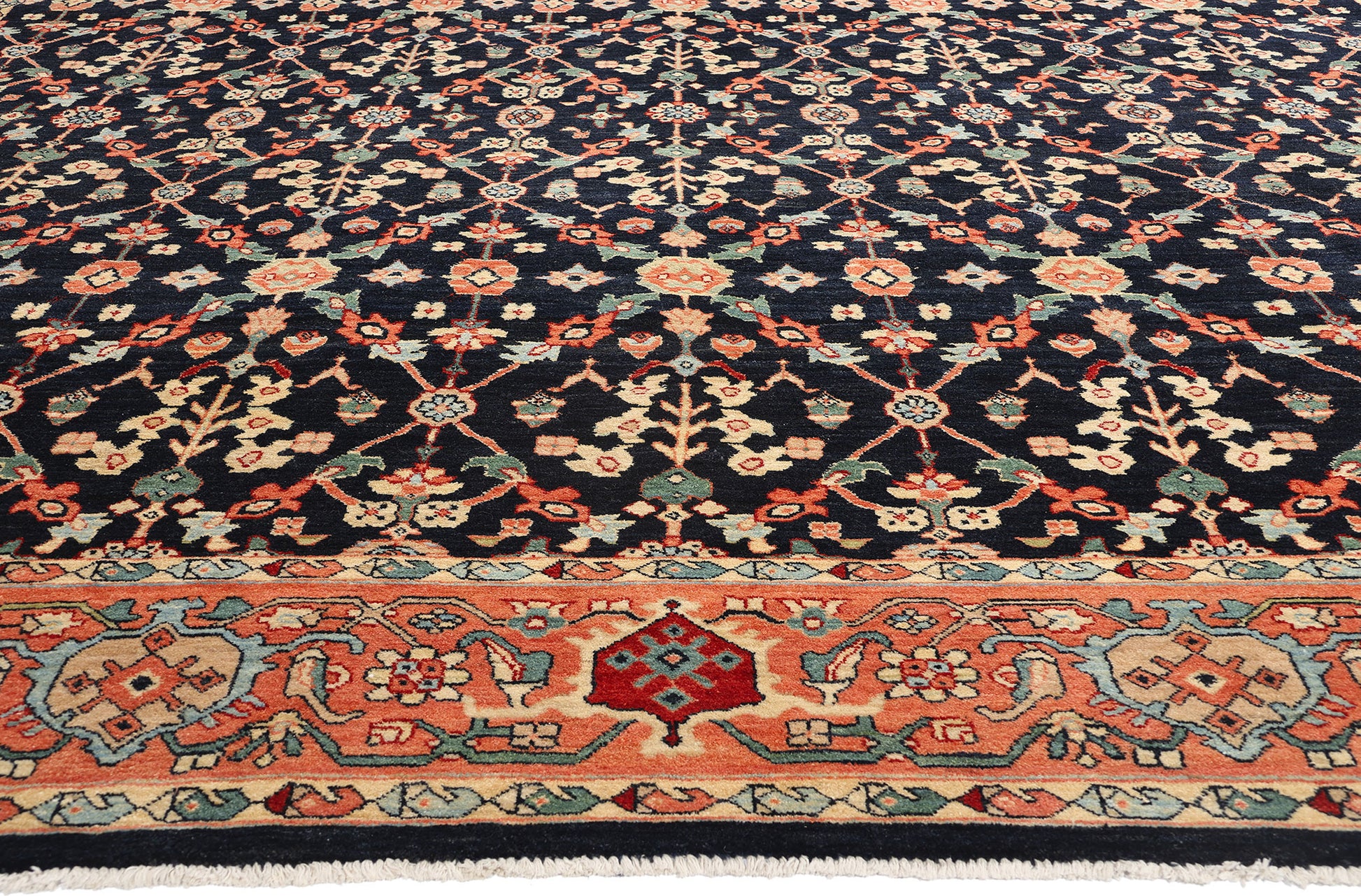 13 x 18 Modern Black Persian Mahal Rug 61293