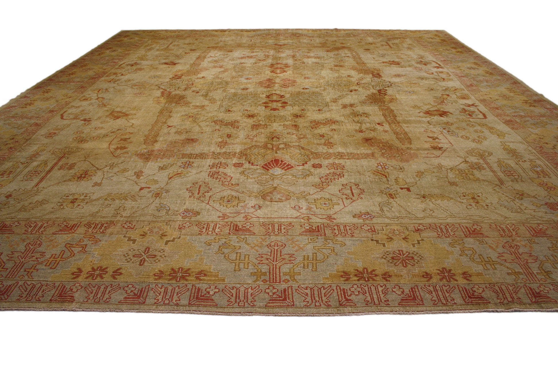 15 x 18 Vintage Turkish Oushak Rug 76619