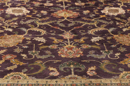 11 x 18 Vintage Aubergine Indian Rug 77316