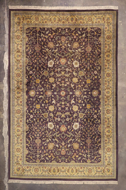11 x 18 Vintage Aubergine Indian Rug 77316