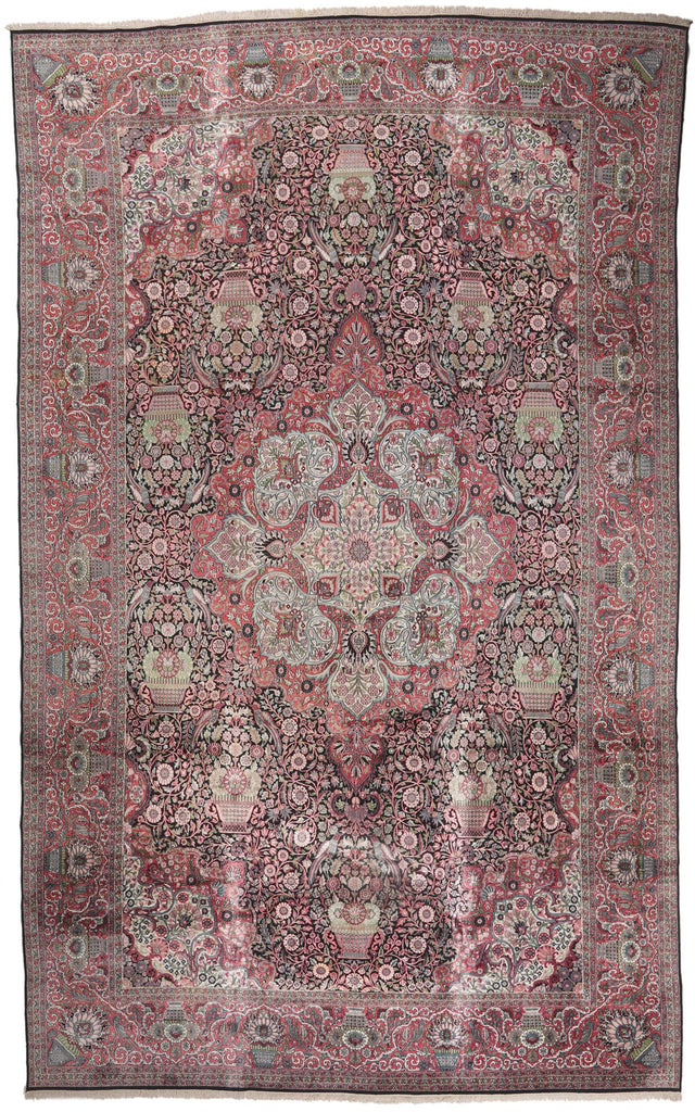 14 x 23 Vintage Indian Silk Kashmir Rug 78328